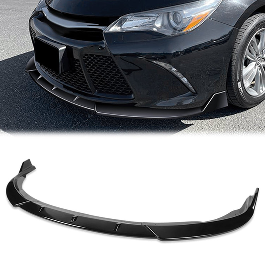 LIP FRONTAL 15-17 TOYOTA CAMRY - REQUIRES DRILLING BUMPER FOR INSTALLATION - 3PC - PAINTED GLOSS BLACK
