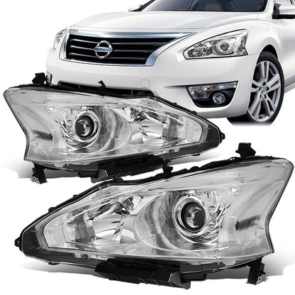 FAROS 13-15 NISSAN ALTIMA - H11 LOW BEAM / H9 HIGH BEAM - CHROME HOUSING / CLEAR CORNER