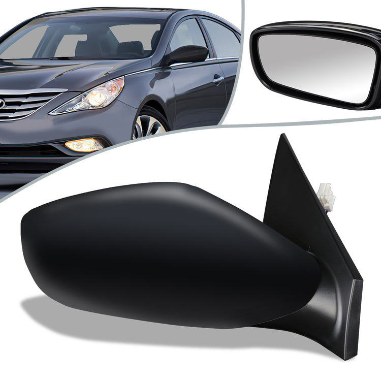 RETROVISOR MIRROR - OEM - 11-14 HYUNDAI SONATA - POWERED - FOLDING - BLACK MATERIAL - RIGHT