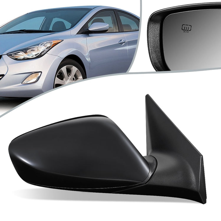 RETROVISOR MIRROR - OEM - 11-13 HYUNDAI ELANTRA - POWERED - HEATED - W/ SIGNAL LIGHT - FOLDING - BLACK MATERIAL - RIGHT
