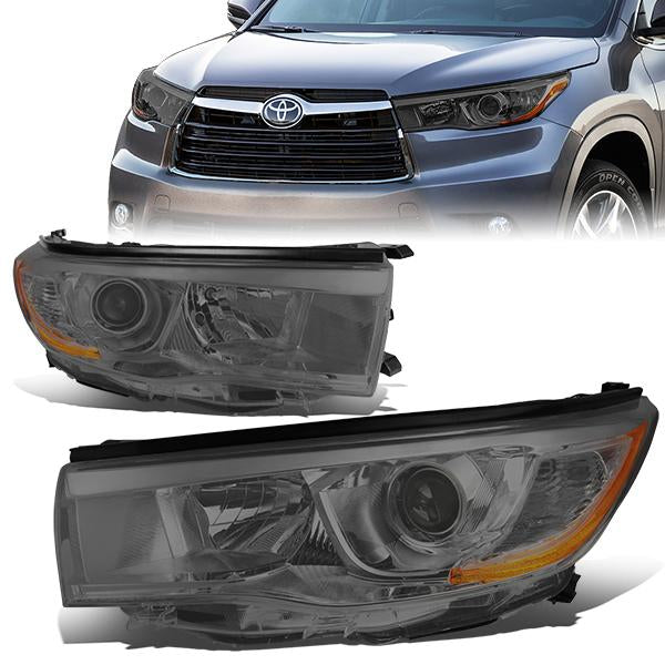FAROS 14-16 TOYOTA HIGHLANDER - PROJECTOR - 9005 LOW BEAM / H11 HIGH BEAM / 7444NA TURN SIGNAL - SMOKE HOUSING / AMBER CORNER