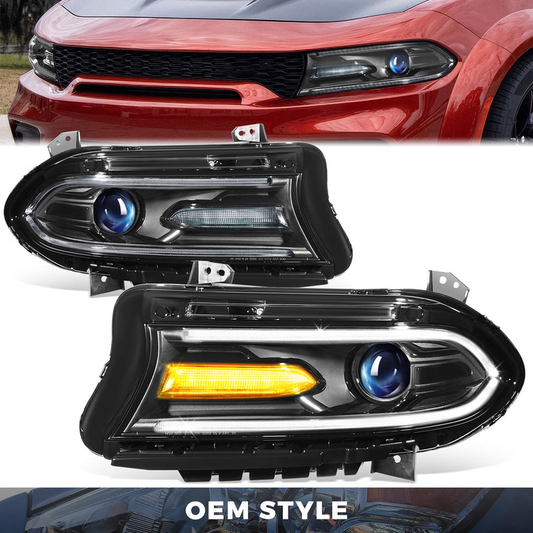 FAROS OE STYLE - 15-22 DODGE CHARGER - HALOGEN HEADLIGHT - LEFT AND RIGHT SET