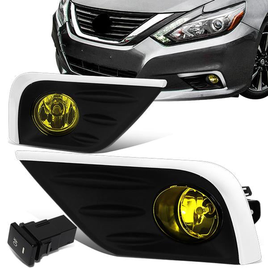 FAROS DE NIEBLA 16-18 NISSAN ALTIMA 4-DR - WITH SWITCH, CHROME TRIM BEZEL - AMBER