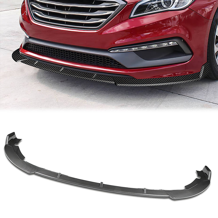 LIP FRONTAL 15-17 HYUNDAI SONATA - REQUIRES DRILLING BUMPER FOR INSTALLATION - 3PC - CARBON FIBER LOOK