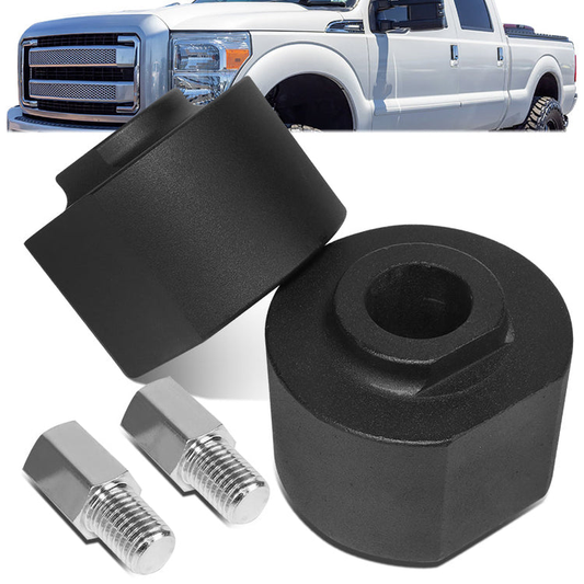 KIT ELEVACION 99-20 FORD F-250 SUPER DUTY / 99-20 FORD F-350 SUPER DUTY - FITS 2WD MODELS ONLY - EXCLUDES TWIN I-BEAM MODELS. FITS MONOBEAM AXLE ONLY - FRONT - 3" LIFT - LOWER SPRING PERCH MOUNT LIFT SPACER