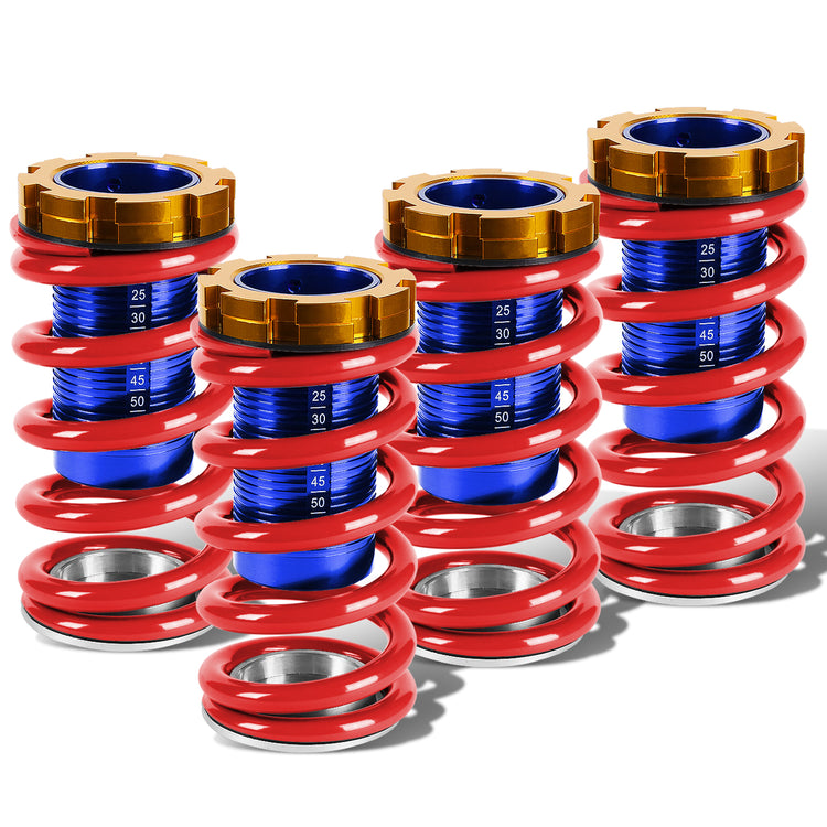 COILOVER 88-00 HONDA CIVIC / 88-91 CRX / 93-97 DEL SOL / 90-01 INTEGRA - SCALE - BLUE SLEEVES / GOLD TOP / RED SPRING