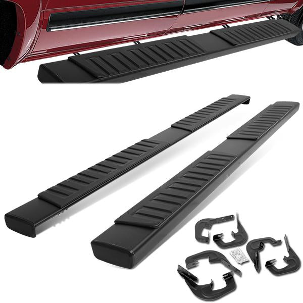 ESTRIBOS 6" - STRAIGHT - ALUMINUM - 07-18 CHEVY SILVERADO 1500, GMC SIERRA 1500 / 07-19 CHEVY SILVERADO 2500HD, 3500HD, GMC SIERRA 2500HD, 3500HD - EXTENDED CAB - BLACK