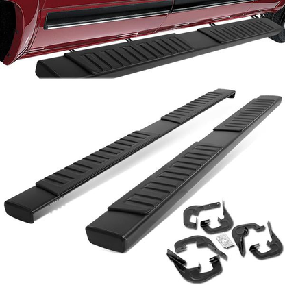 ESTRIBOS 6" - STRAIGHT - ALUMINUM - 07-18 CHEVY SILVERADO 1500, GMC SIERRA 1500 / 07-19 CHEVY SILVERADO 2500HD, 3500HD, GMC SIERRA 2500HD, 3500HD - EXTENDED CAB - BLACK