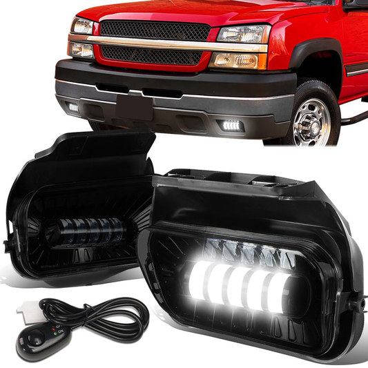 FAROS DE NIEBLA 03-06 CHEVY SILVERADO 1500, 2500HD, 3500 MODELS / 2007 SILVERADO 1500, 2500HD, 3500 CLASSIC MODELS / 02-06 AVALANCHE - LED PROJECTOR - SMOKE