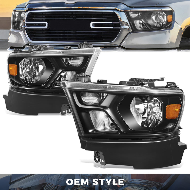 FAROS 19-24 RAM 1500 - WITH FACTORY HALOGEN HEADLIGHTS - 9005 HIGH / H11 LOW / 12961 MARKER - BLACK / AMBER