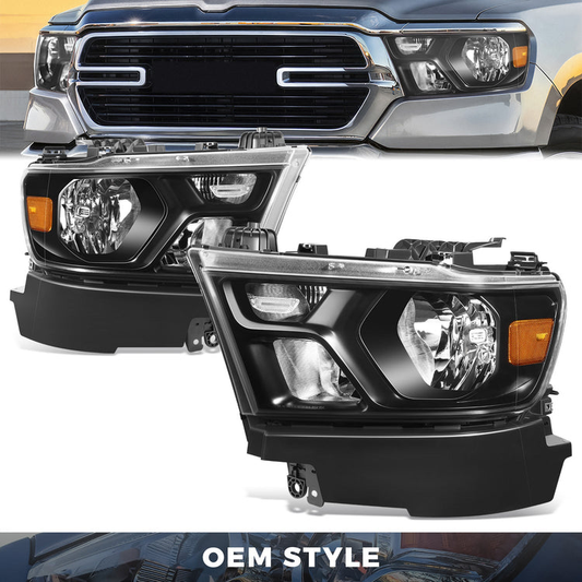 FAROS 19-24 RAM 1500 - WITH FACTORY HALOGEN HEADLIGHTS - 9005 HIGH / H11 LOW / 12961 MARKER - BLACK / AMBER