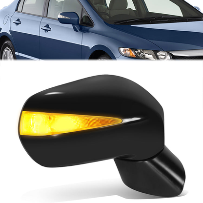 RETROVISOR MIRROR - OE STYLE - HONDA CIVIC 09-10 - WITH POWER WITH HEATED WITH SIGNAL - PASSENGER SIDE - PAINT TO MATCH - BLACK