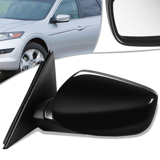 RETROVISOR MIRROR - OEM - 08-12 HONDA ACCORD 4-DOOR - POWERED - PAINTABLE - BLACK - LEFT