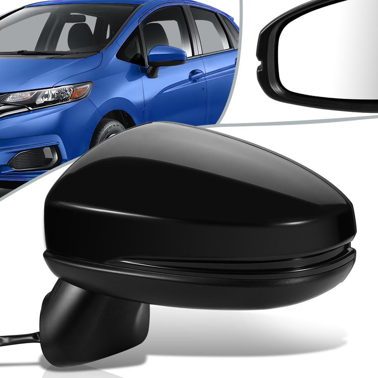 RETROVISOR MIRROR - OEM - 15-19 HONDA FIT - POWERED - BLACK MATERIAL - LEFT