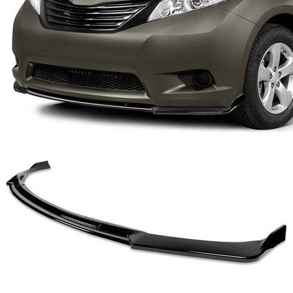 LIP FRONTAL 11-15 TOYOTA SIENNA - DOES NOT FIT SE SPORT MODELS - REQUIRES DRILLING BUMPER FOR INSTALLATION - 3PC - PAINTED GLOSS BLACK