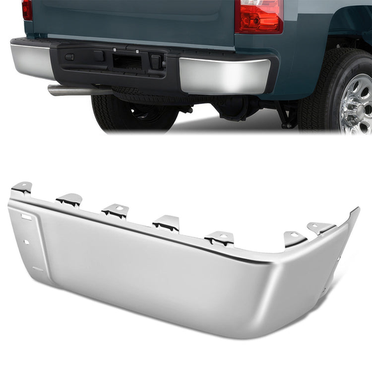DEFENSA 2007-2013 CHEVROLET SILVERADO 1500 / GMC SIERRA 1500, 2007-2014 CHEVROLET SILVERADO 2500 HD, 3500 HD / GMC SIERRA 2500 HD 3500 HD, FITS FLEETSIDE MODELS ONLY WITHOUT PARKING SENSOR HOLES - CHRIROME -