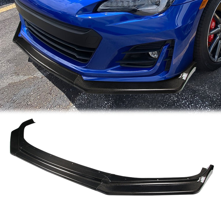 LIP FRONTAL 17-20 SUBARU BRZ - REQUIRES DRILLING BUMPER FOR INSTALLATION - 3PC - REAL CARBON FIBER
