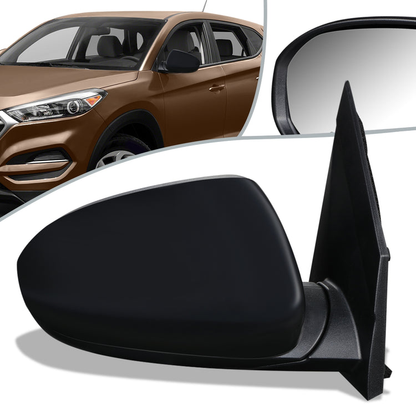 RETROVISOR MIRROR - OEM - 16-18 HYUNDAI TUCSON - POWERED - HEATED - FOLDING - BLACK MATERIAL - RIGHT