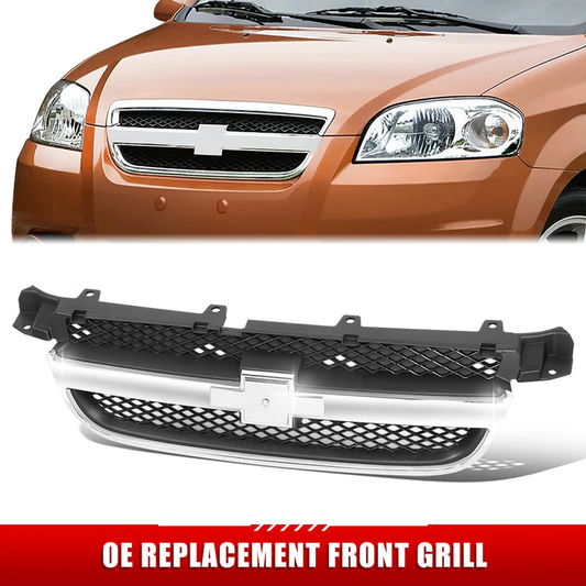 PARRILLA GRILLE - CV AVEO 07-08(SD/HB)/ GRILLE ASS'Y 07-11/ MAT-BLACK W/CHROME MLDG/ (4D)//PARTS.NO,GM1200577//OEM NO,96648529