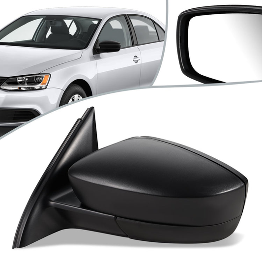 RETROVISOR MIRROR - OEM - 11-18 VOLKSWAGEN JETTA - POWERED - HEATED - FOLDING - TEXTURED - LEFT - BLACK