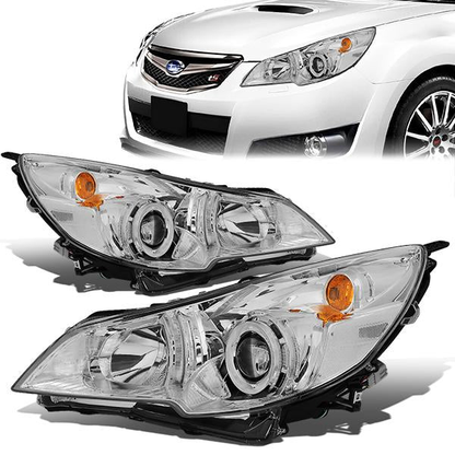 FAROS 10-14 SUBARU OUTBACK, LEGACY - PROJECTOR - 9005 HIGH BEAM / H1 LOW BEAM - CHROME HOUSING / CLEAR CORNER