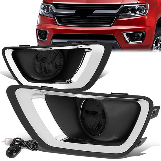 FAROS DE NIEBLA 15-19 CHEVY COLORADO - WITH SWITCH, CHROME BEZEL - SMOKE