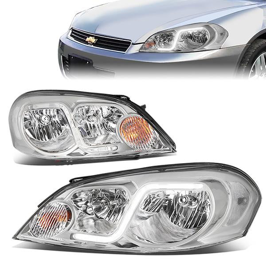 FAROS 06-13 CHEVY IMPALA / 06-07 MONTE CARLO / 14-16 CHEVY IMPALA LIMITED 2/4-DOOR - LED DRL - CHROME HOUSING / CLEAR CORNER - H11 LOW BEAM / H9 HIGH BEAM