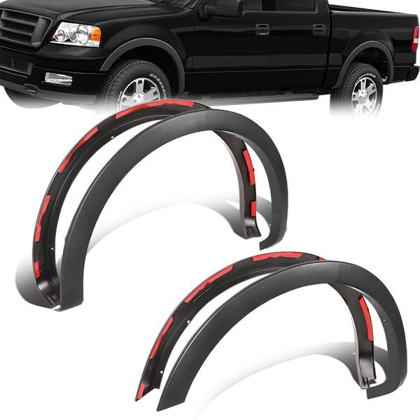 CANTONERAS FENDER FLARE - 04-08 FORD F-150 STYLE SIDE MODELS WITH 5'5", 6'5", 8' BEDS / 06-08 LINCOLN MARK LT WITH 5'5", 6'5" BEDS - MATTE BUMP TEXTURED - BLACK