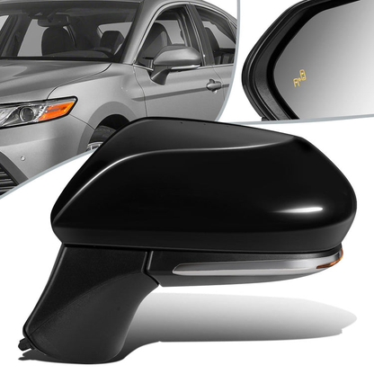 RETROVISOR MIRROR - OEM - 18-20 TOYOTA CAMRY - POWERED - HEATED - W/ SIGNAL LIGHT - W/ BSD - FOLDING - BLACK MATERIAL - LEFT