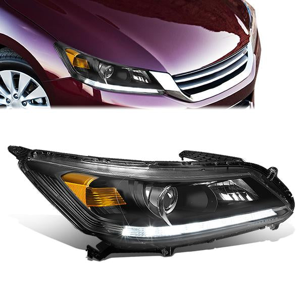 FAROS OE STYLE - 13-15 HONDA ACCORD 4-DOOR EX-L V-6; TOURING; SEDAN; HALOGEN - W/ LED DAYTIME RUNNING LIGHTS - USES 9005 HIGH/H11 LOW BEAM BULBS - RIGHT