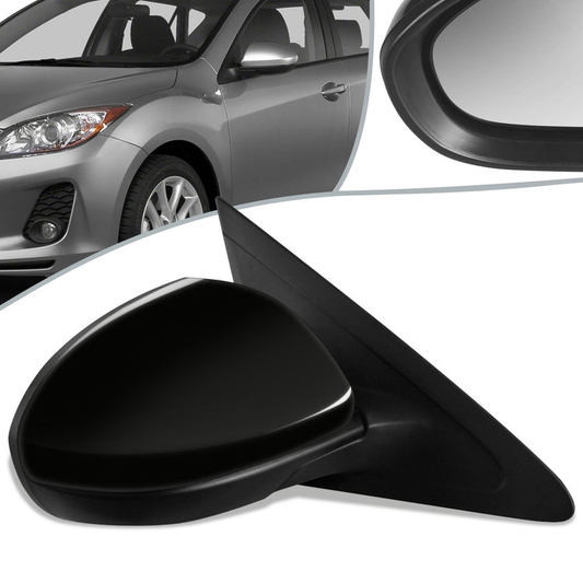 RETROVISOR MIRROR - OEM - 10-13 MAZDA 3 - POWERED - HEATED - PAINTABLE - BLACK - RIGHT