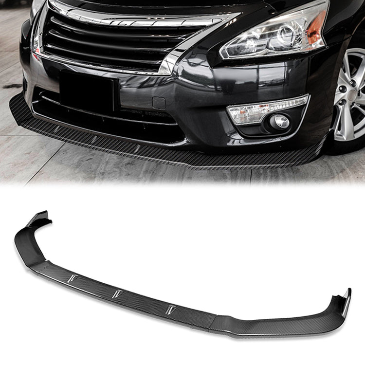 LIP FRONTAL 13-16 NISSAN ALTIMA SEDAN - REQUIRES DRILLING BUMPER FOR INSTALLATION - 3PC - CARBON FIBER LOOK