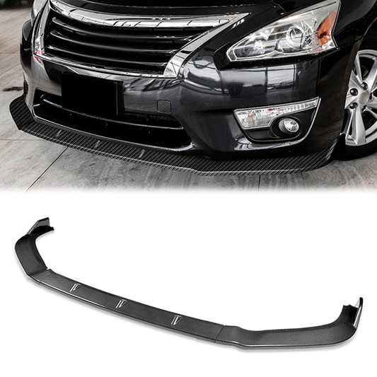 LIP FRONTAL 13-16 NISSAN ALTIMA SEDAN - REQUIRES DRILLING BUMPER FOR INSTALLATION - 3PC - CARBON FIBER LOOK