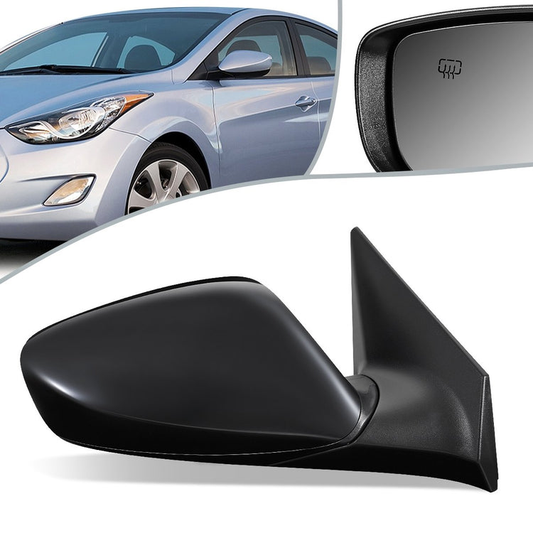 RETROVISOR MIRROR - OEM - 11-13 HYUNDAI ELANTRA - POWERED - HEATED - FOLDING - BLACK MATERIAL - RIGHT