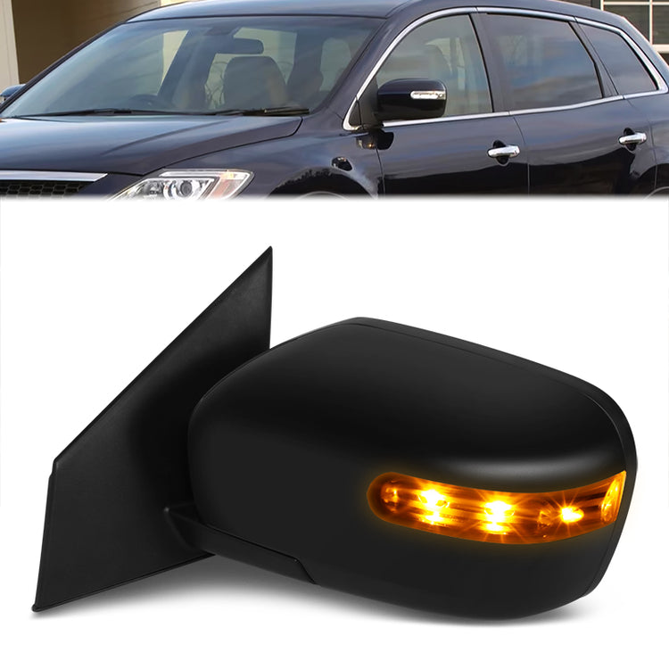 RETROVISOR MIRROR - OE STYLE - MAZDA CX-9 07-09 - WITH POWER WITH HEATED GLASS WITH SIGNAL - DRIVER SIDE - PAINT TO MATCH - BLACK