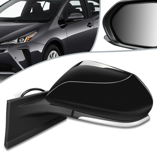 RETROVISOR MIRROR - OEM - 16-18 TOYOTA PRIUS - POWERED - HEATED - FOLDING - TEXTURED - BLACK MATERIAL - LEFT