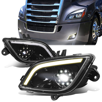 FAROS DE NIEBLA 18-22 FREIGHTLINER CASCADIA - PROJECTOR - 3D - FULL LED - BLACK