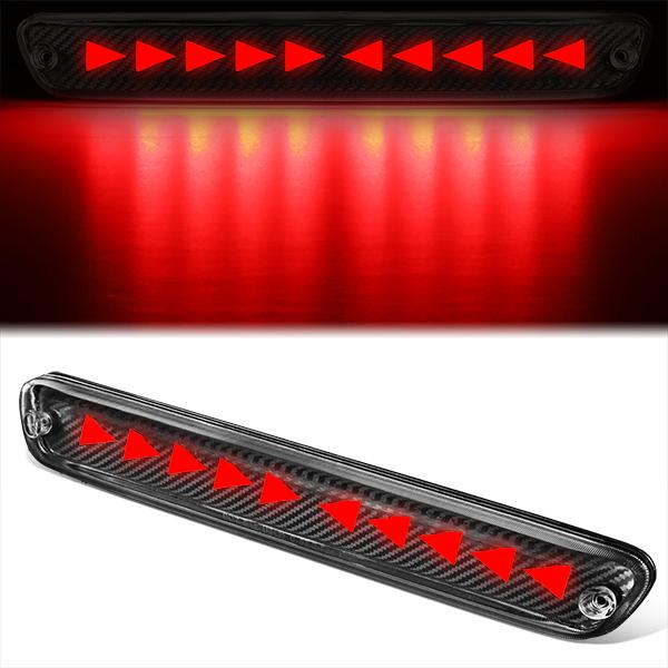 LUZ DE FRENO 04-12 CHEVY COLORADO, GMC CANYON / 06-08 ISUZU I-SERIES - 3D - LED - SEQUENTIAL TRIANGLE LED - BLACK