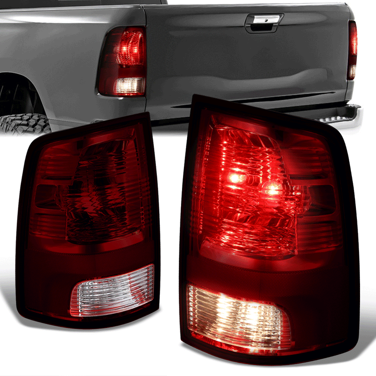 FAROS TRASEROS 09-10 DODGE RAM 1500 / 2010 RAM 2500, 3500 / 11-18 RAM 1500, 2500, 3500 / 19-22 RAM 1500 CLASSIC - FITS MODELS WITH FACTORY HALOGEN TAIL LIGHTS ONLY - DOES NOT FIT MODELS WITH FACTORY LED TAIL LIGHTS - LED - PAIR - DARK RED