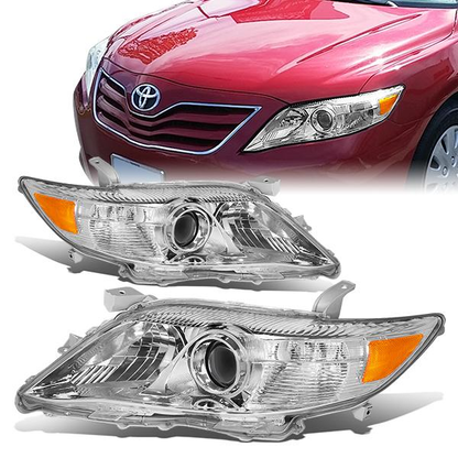 FAROS 10-11 TOYOTA CAMRY - PROJECTOR - H11 LOW BEAM / 9005 HIGH BEAM / 7440A TURN SIGNAL - CHROME HOUSING / AMBER CORNER