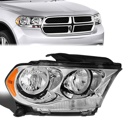 FAROS OE STYLE - 11-13 DODGE DURANGO - ONLY FITS MODELS W/ HALOGEN HEADLIGHTS - H11 LOW BEAM / 9005 HIGH BEAM - CHROME HOUSING - RIGHT