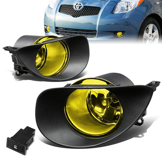 FAROS DE NIEBLA 06-08 TOYOTA YARIS HATCHBACK - WITH SWITCH, BEZEL - H11 BULB - AMBER