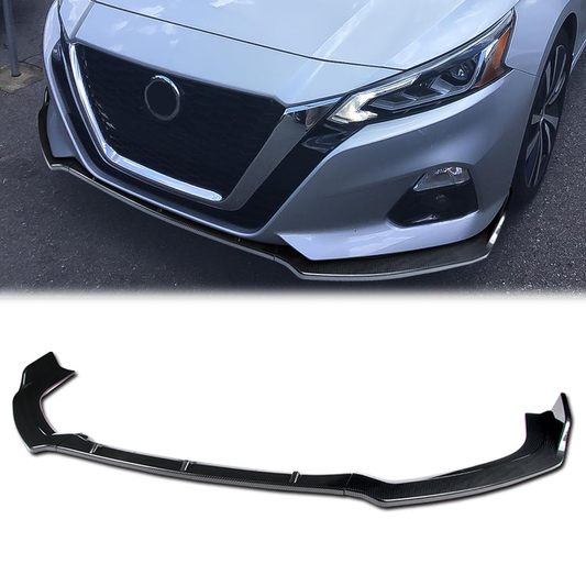 LIP FRONTAL 19-22 NISSAN ALTIMA SEDAN - REQUIRES DRILLING BUMPER FOR INSTALLATION - 3PC - CARBON FIBER LOOK