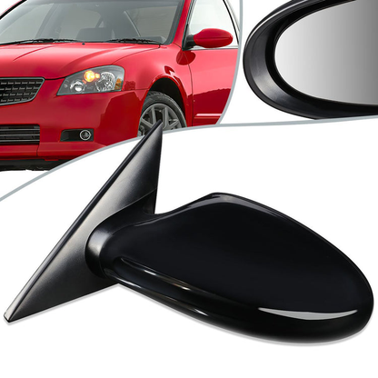 RETROVISOR MIRROR - OEM - 04-06 NISSAN ALTIMA - POWERED - HEATED - PAINTABLE - BLACK - LEFT
