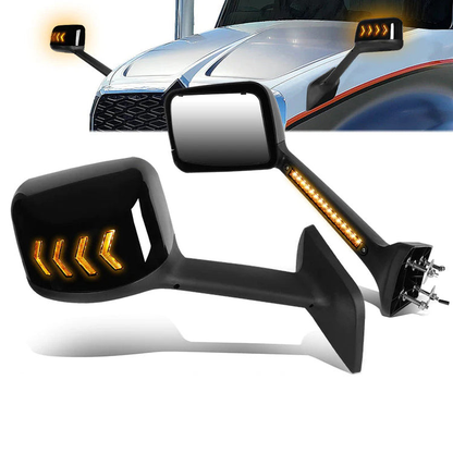 RETROVISOR HOOD MIRROR - 18-22 INTERNATIONAL HARVESTER MV MV607 / 18-22 INTERNATIONAL HARVESTER RH613 / 18-22 INTERNATIONAL HARVESTER HV HV507 HV513 HV607 HV613 / 18-22 INTERNATIONAL HARVESTER LT LT625 - MARKER & TURN SIGNAL LIGHTS NEED TO BE WIRED INTO