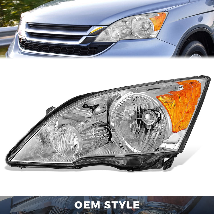 FAROS OE STYLE - 07-11 HONDA CR-V - 9003 HIGH / LOW BEAM / 168 MARKER / 7440NA TURN SIGNAL - CHROME HOUSING - LEFT
