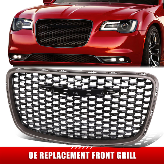 PARRILLA GRILLE - CR 300C 11-14/15-22/ GRILLE ASS'Y 15-22/ SILVER GRAY/ GLOSS BLACK (ALLOY)//PARTS.NO,CH1200397//OEM NO,6DF46DX8AB