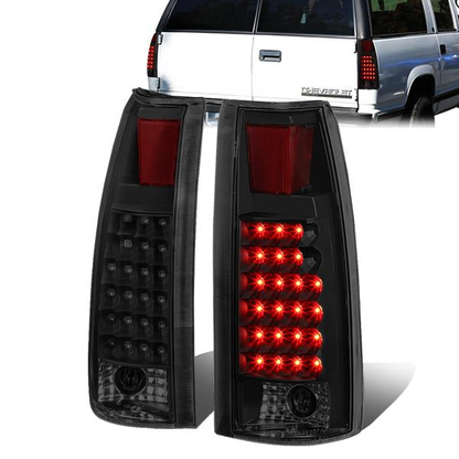 FAROS TRASEROS 89-90 CHEVY C1500 , C2500 , C3500 / 1990 CHEVY K1500 , K2500 , K3500 , GMC C1500 , C2500 , C3500 - LED - BLACK / SMOKE