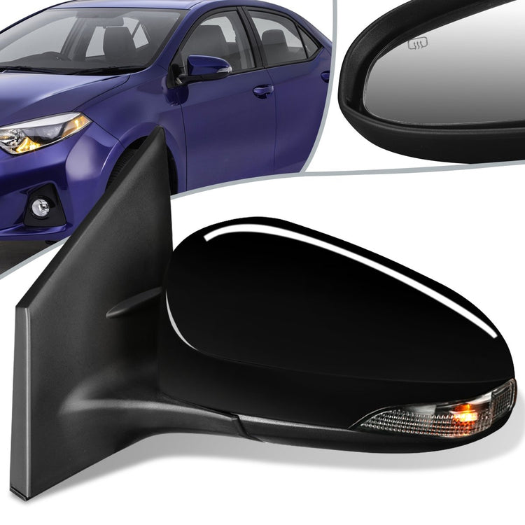 RETROVISOR MIRROR - OEM - 14-19 TOYOTA COROLLA SEDAN / 17-18 COROLLA IM / 2016 SCION IM - POWERED - HEATED - TEXTURED - BLACK - LEFT