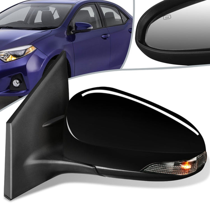 RETROVISOR MIRROR - OEM - 14-19 TOYOTA COROLLA SEDAN / 17-18 COROLLA IM / 2016 SCION IM - POWERED - HEATED - TEXTURED - BLACK - LEFT